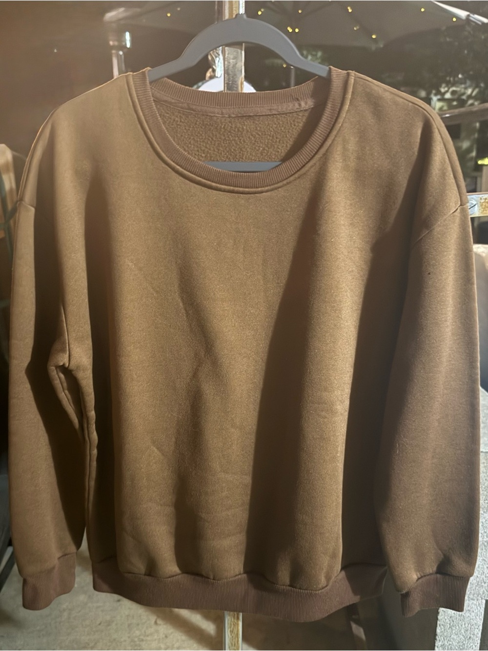 SHEIN Brown Classic Crewneck Sweatshirt